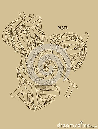 Home made pasta vector. Vector Illustration