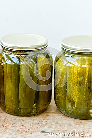 Home made pickled cucumber Stock Photo