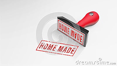 HOME MADE rubber Stamp 3D rendering Stock Photo
