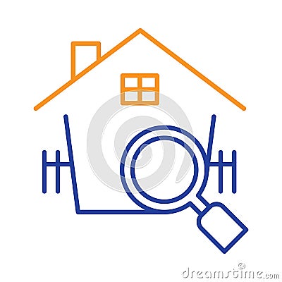 home, magnifying glass, house finding icon Vector Illustration