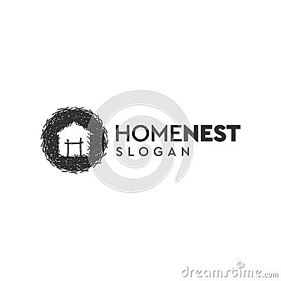 Home nest logo design,vector,illustration Cartoon Illustration