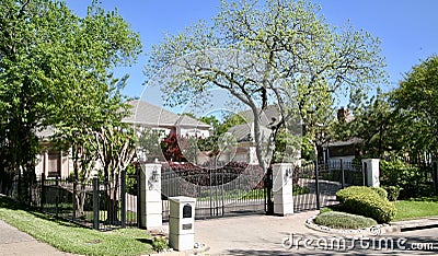 Home nestled in a gated community Stock Photo