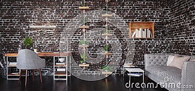 Home office design, modern workspace room Stock Photo