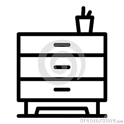 Home office drawer icon, outline style Vector Illustration