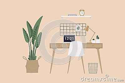 Home office illustration Vector Illustration