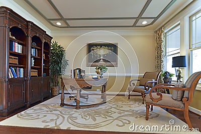 Spacious Home Study Stock Photo