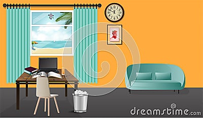 Home office Vector Illustration