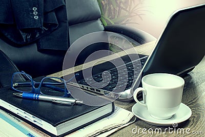 Home office and writing desk, workplace Stock Photo