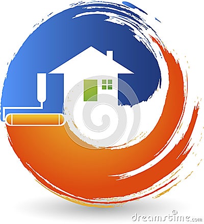 home painting logo Vector Illustration