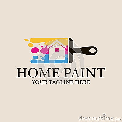 home painting logo ilustration design Vector Illustration