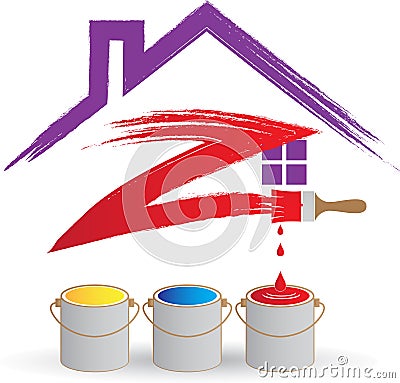 Home painting logo Vector Illustration