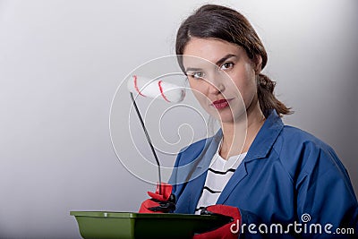 Home painting. painting wall. Stock Photo