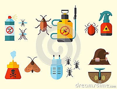 Home pest control expert vermin exterminator service Vector Illustration