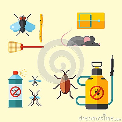 Home pest insect vector control expert vermin exterminator service Vector Illustration