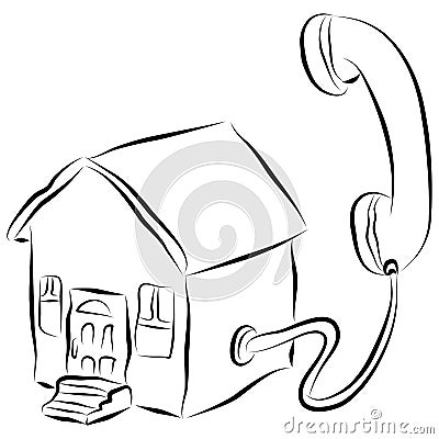 Home Phone Icon Vector Illustration