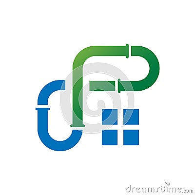 home pipe installation plumbing logo design vector symbol illustration Vector Illustration