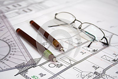 Home plan Stock Photo