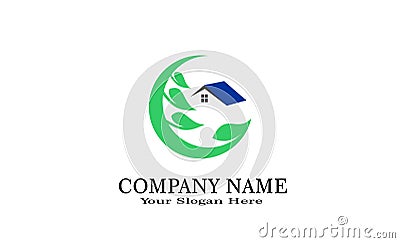 home plant nature logo design Vector Illustration