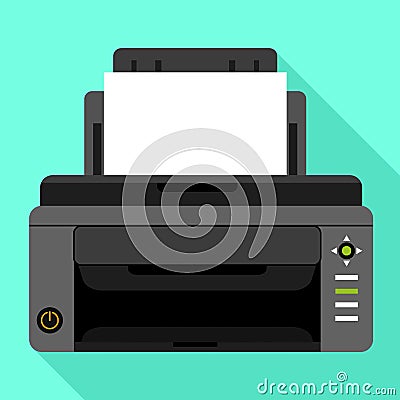 Home plastic printer icon, flat style Vector Illustration