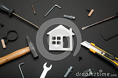 Home property repair, renovation success. Finance family household Stock Photo