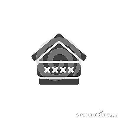 Home protection password vector icon Vector Illustration