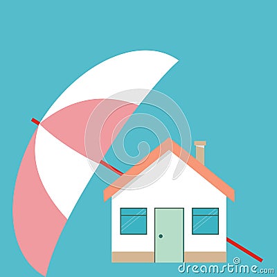 Home protection plan concept. Vector illustration in flat design Cartoon Illustration