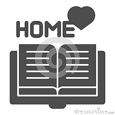 Home reading solid icon. Home book vector illustration isolated on white. Favorite book glyph style design, designed for Vector Illustration