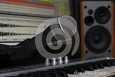 Home recording studio Stock Photo