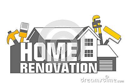 Home Renovation icon Cartoon Illustration