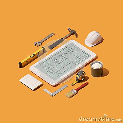 Home renovation and project design app Stock Photo