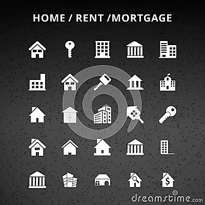 Home Rent Icons Vector Illustration