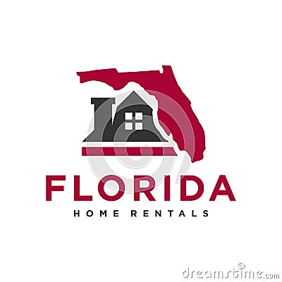 Home rental illustration logo in florida Vector Illustration