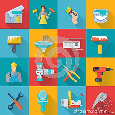 Home Repair Icons Set Vector Illustration