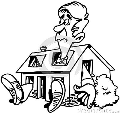 Home repair real estate cartoon Vector Clipart Vector Illustration