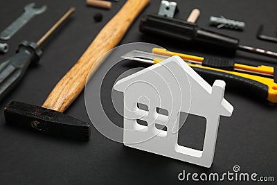 Home repair service, abstract hardware building. Construction creative concept Stock Photo