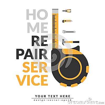 Home repair service template with logo and copy space for your text or company name. home repair service consulting company Vector Illustration