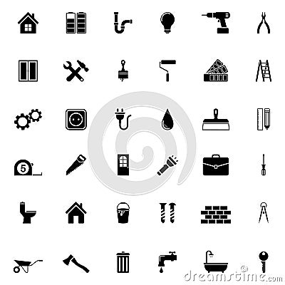 Home repair and tools Icons Vector Illustration