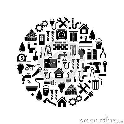 Home repair and tools Icons Vector Illustration