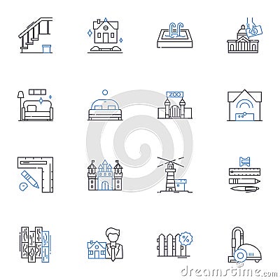 Home repairs line icons collection. Renovation, Remodeling, Plumbing, Carpentry, Electrical, Roofing, Painting vector Vector Illustration