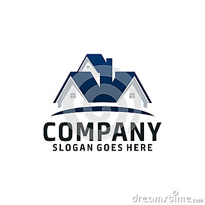 Repair damaged house level houses logo Vector Illustration