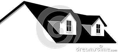 Home Roof House 2 Dormer Windows Vector Illustration