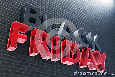Home sale of the year Black Friday only once a year, the last days of November. Discounts, sales. 3D illustration Cartoon Illustration