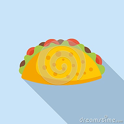 Home sandwich icon flat vector. Takeaway food Vector Illustration