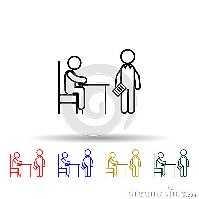 Home schooling, hiring tutor multi color icon. Simple thin line, outline vector of home schooling icons for ui and ux, website or Stock Photo