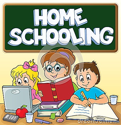 Home schooling theme image 3 Vector Illustration