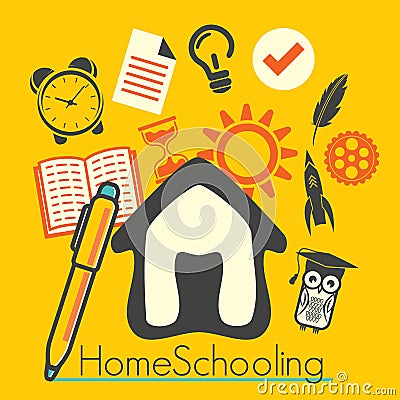 Home schooling Vector Illustration