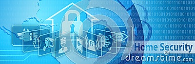 Home Security Protection Banner Stock Photo