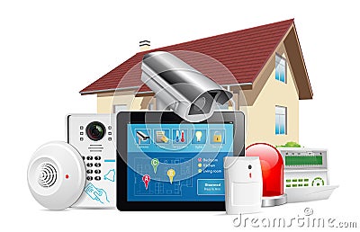 Home security system concept Vector Illustration