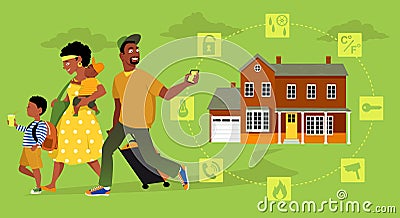 Home security system for travellers Vector Illustration