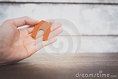 Home shape wood Stock Photo